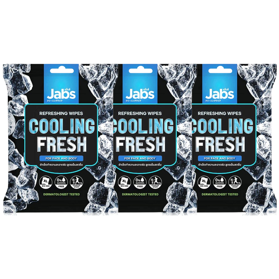 Jabs - Refreshing Cooling Wipes 10 Sheets (Pack of 3)