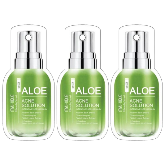 MYU-NIQUE - Aloe Acne Solution Intensive Serum Mask 25g. (Pack of 3)