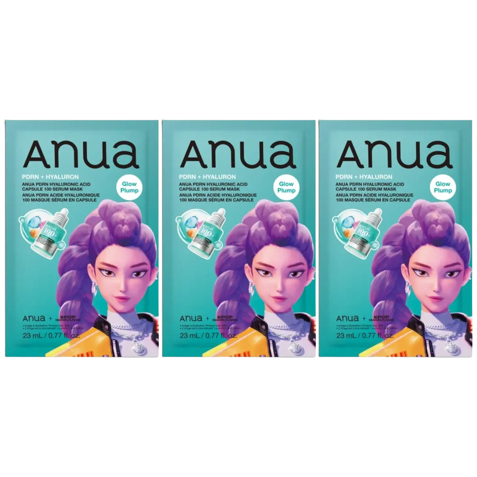 Anua - Kpop Demon Hunters PDRN Hyaluronic Acid Capsule 100 Serum Mask 23ml. (Pack of 3)