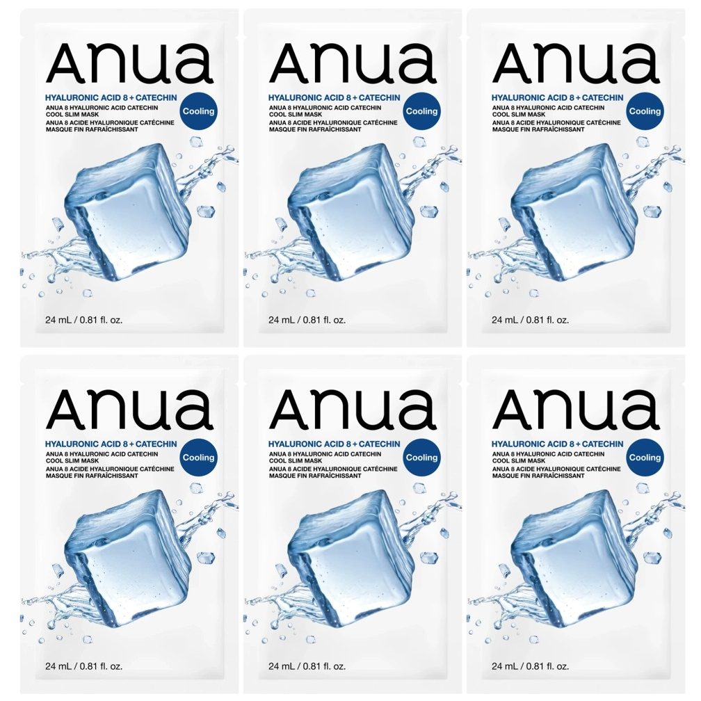 Anua - Hyaluronic Acid 8 Catechin Cool Slim Mask 23ml. (Pack of 6)