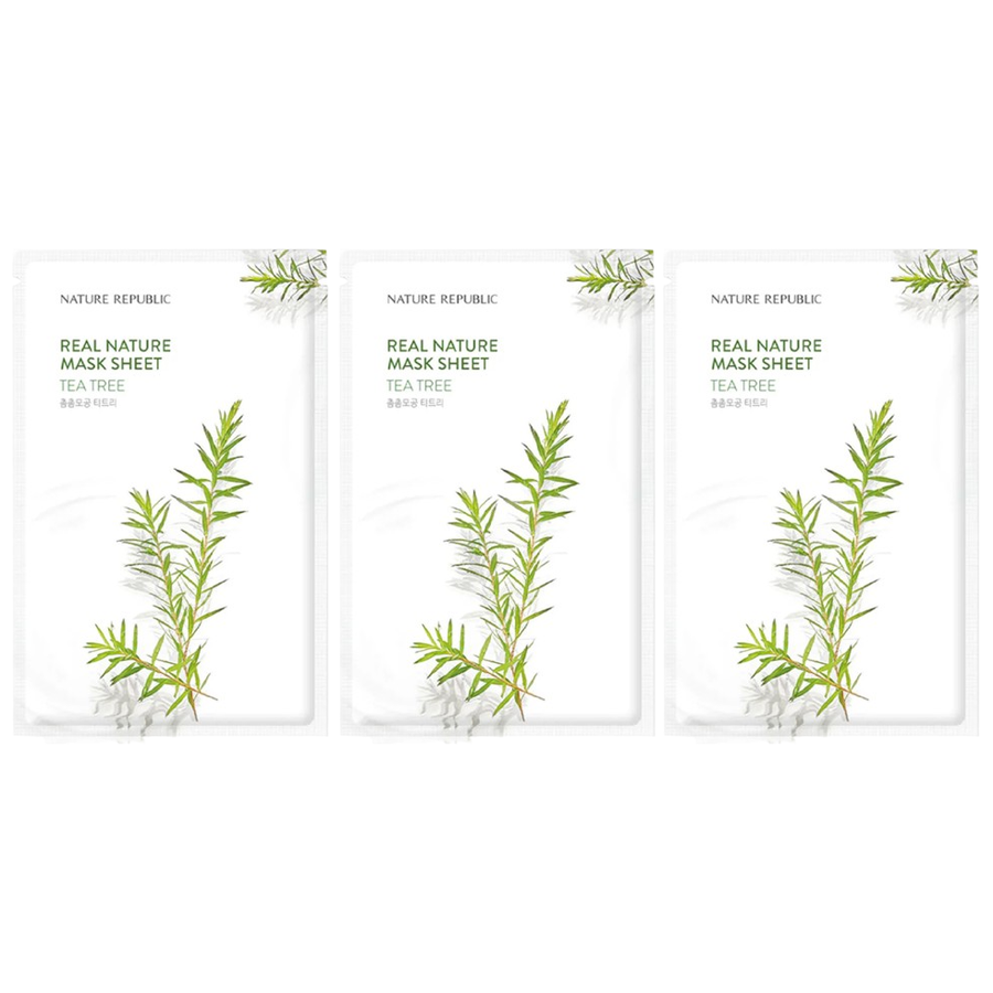 Nature Republic - Tea Tree Real Nature Mask Sheet 23ml. (Pack of 3)