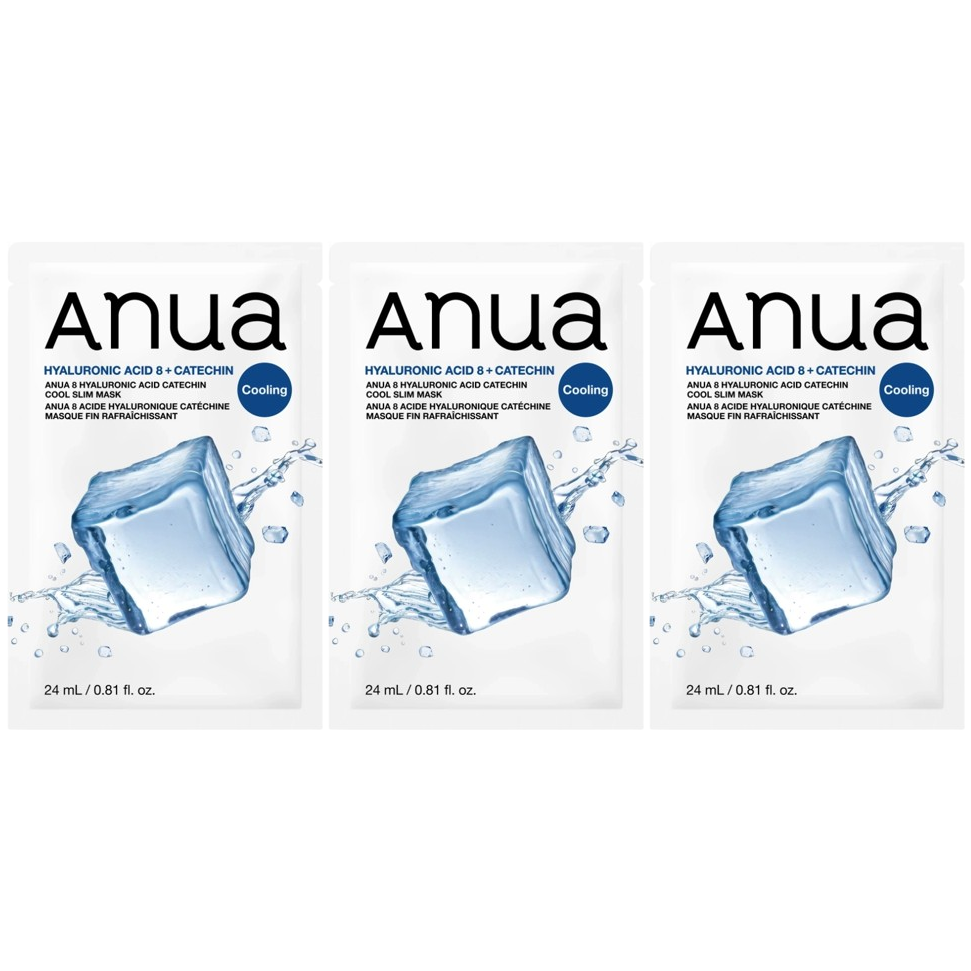 Anua - Hyaluronic Acid 8 Catechin Cool Slim Mask 23ml. (Pack of 3)