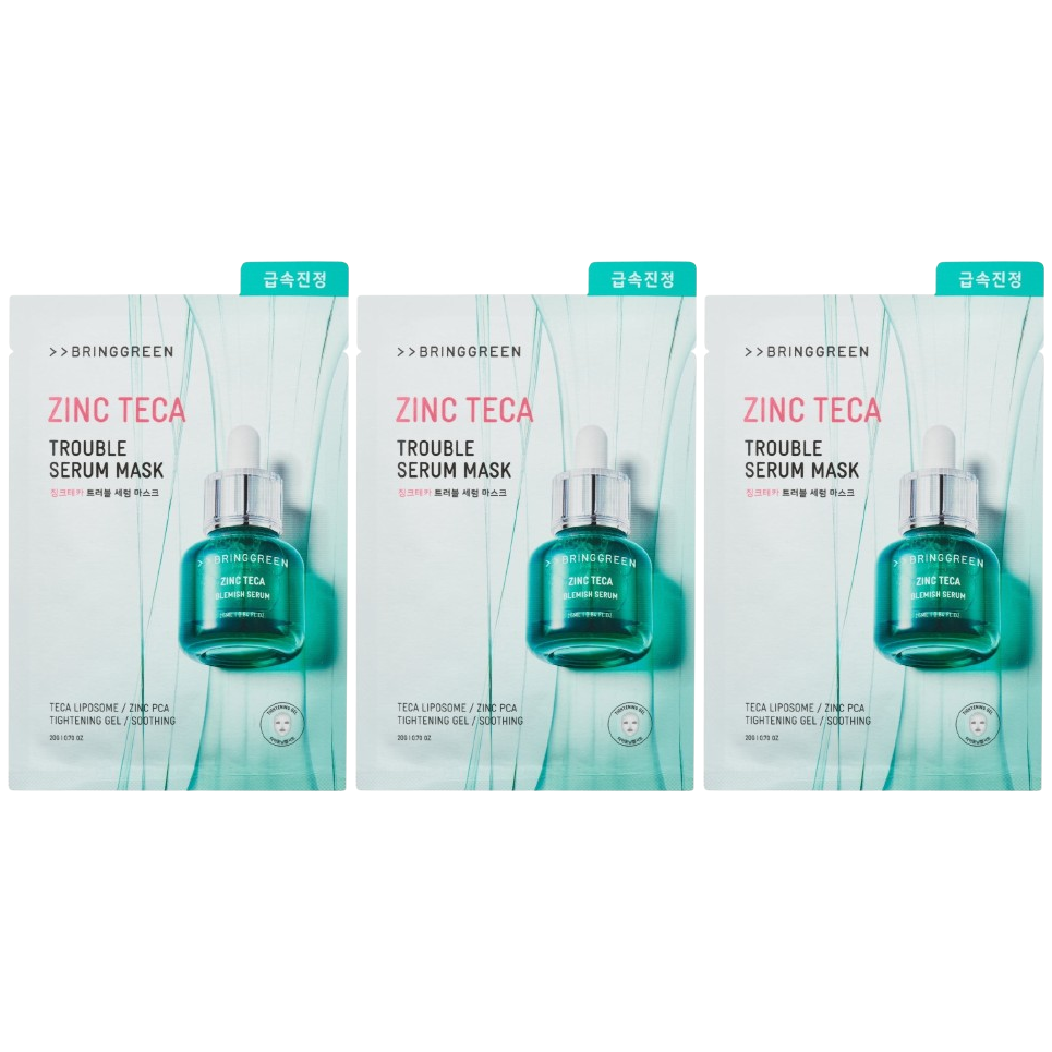 Bringgreen - Zinc Teca Trouble Serum Mask 20g. (Pack of 3)