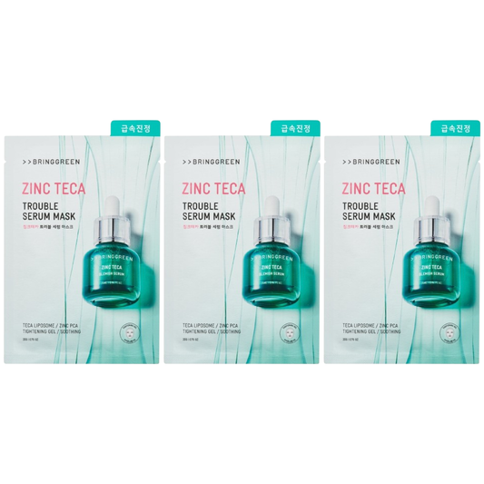 Bringgreen - Zinc Teca Trouble Serum Mask 20g. (Pack of 3)