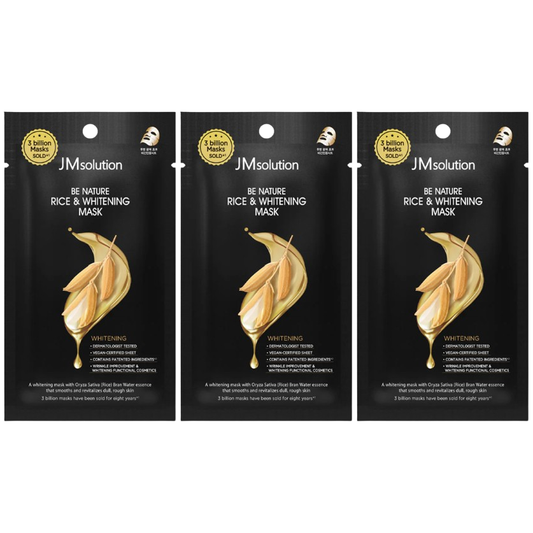 JM Solution - Be Nature Rice & Whitening Mask 24ml. (Pack of 3)