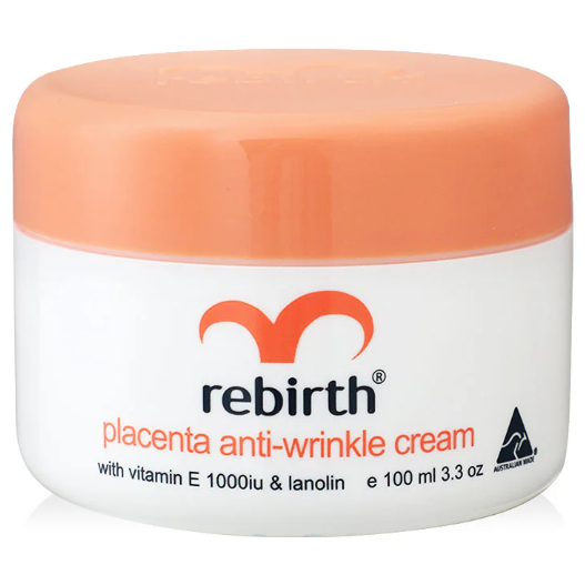 Rebirth - Placenta Anti-Wrinkle Cream With Vitamin E 1000iu & Lanolin 100ml.