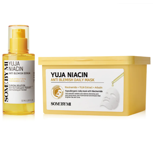 SOME BY MI - Bundle of 1x Yuja Niacin Anti Blemish Serum 50ml. + 1x Yuja Niacin Anti-Blemish Daily Mask (30 Sheets)