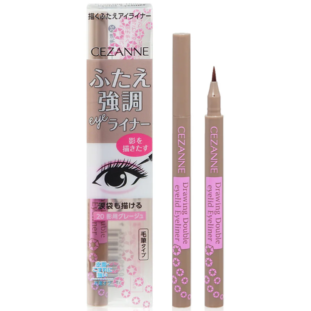Cezanne - Drawing Double Eyelid Eyeliner #20 Greige For Shadows 0.6ml.