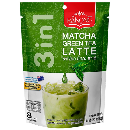 Ranong - Matcha Green Tea Latte Powder 160g. (Pack of 8 Sachets)