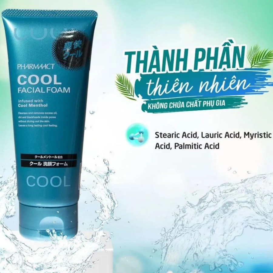 Kumano Yushi - Pharmaact Cool Facial Wash Infused with Cool Menthol 130g.