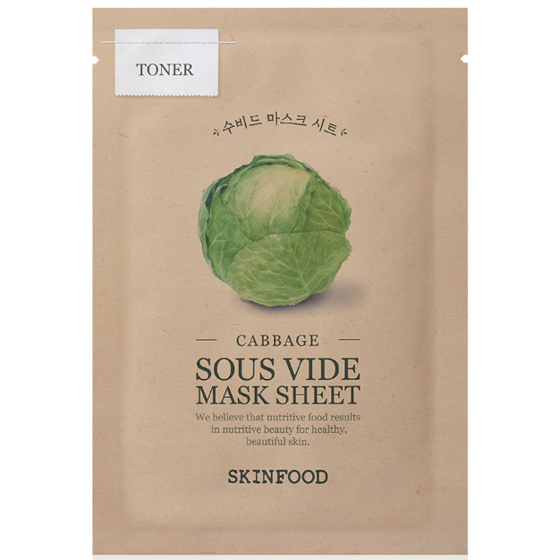 Skinfood - Cabbage Sous Vide Mask Sheet 18g. (Pack of 6)