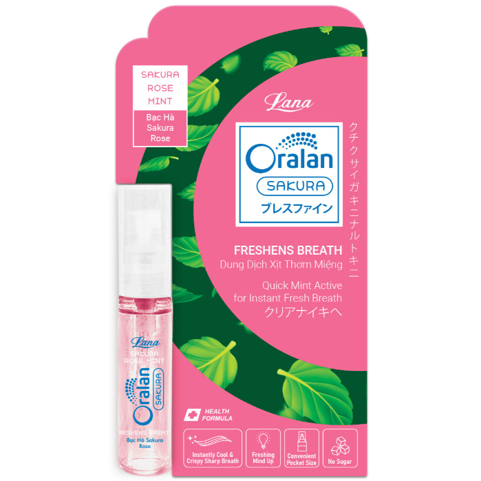 Lana - Oralan Sakura Dung Dịch Xịt Thơm Miệng Breath Spray 8ml. (Pack of 3)