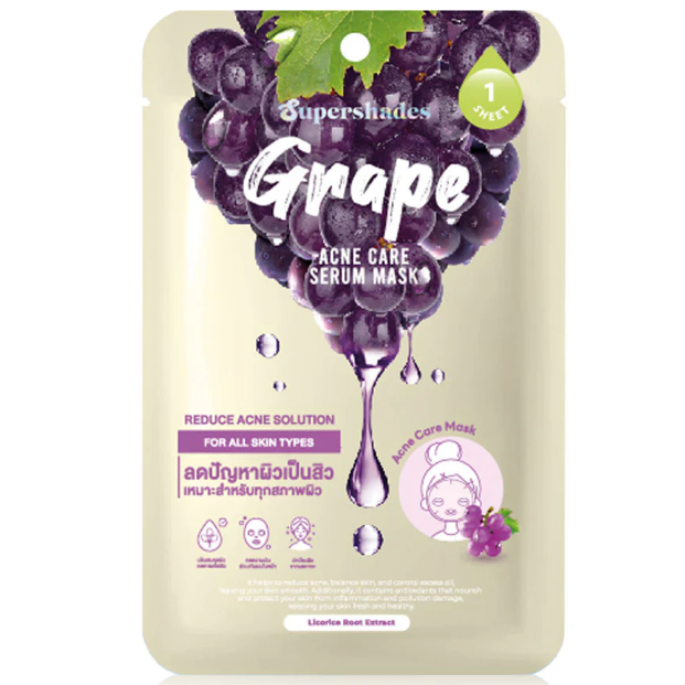 SuperShades - Grape Acne Care Serum Mask 25g. (Pack of 6)