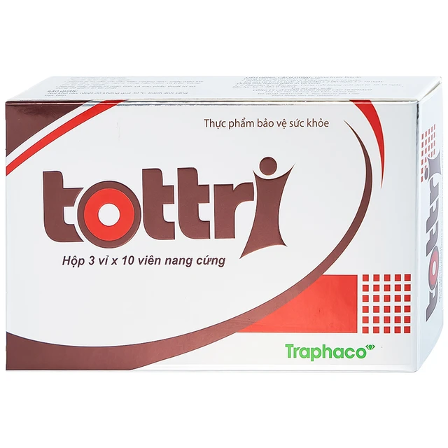 Traphaco - Tottri - Hemorrhoid Relief Supplement for Internal and External Hemorrhoids Viên Uống Trĩ Giảm Đau Rát & Táo Bón (30 Capsules)