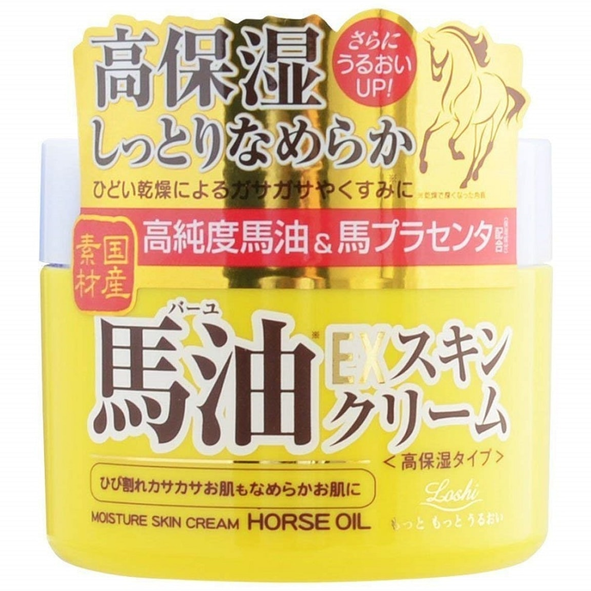 Cosmetex Roland - Loshi - Moisture Skin Cream Horse Oil Hokkaido Cream 100g.