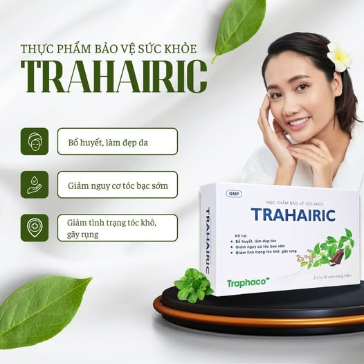 Traphaco - Trahairic - Hair Loss Prevention and Darkening Supplement Viên Uống Tóc Chắc Khỏe & Đen Tóc (30 Capsules)
