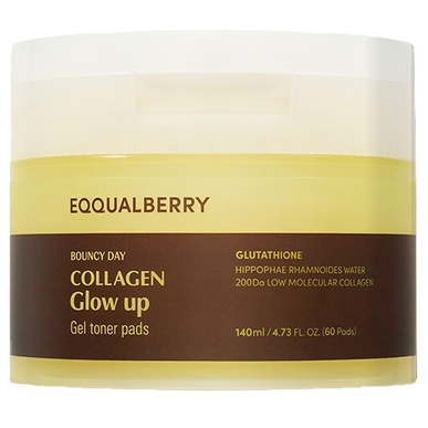 EQQUALBERRY - Collagen Glow Up Gel Toner Pads (60 Pads)