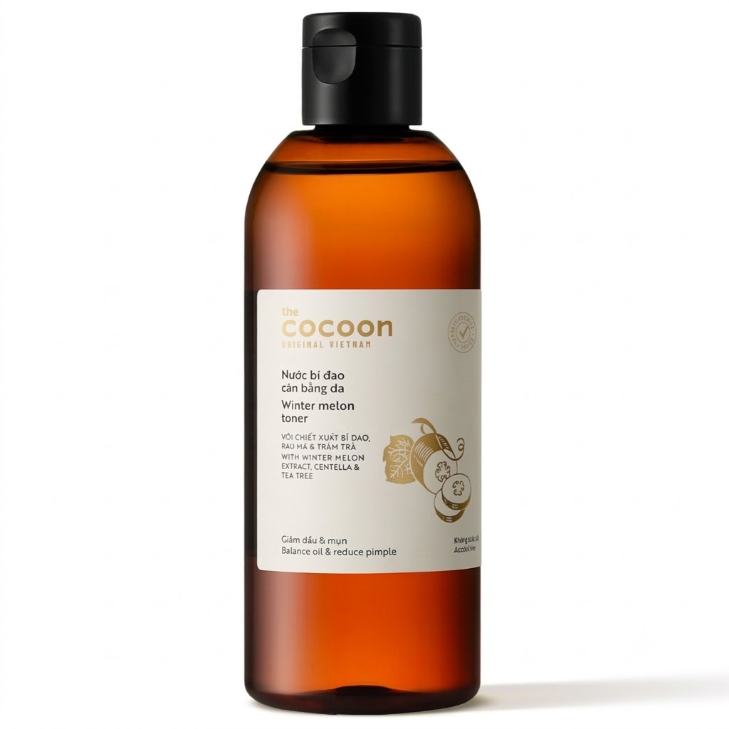 Cocoon Vietnam - Winter Melon Toner (Nước Bí Đao Cân Bằng Da) with Winter Melon Extract, Centella & Tea Tree 310ml.