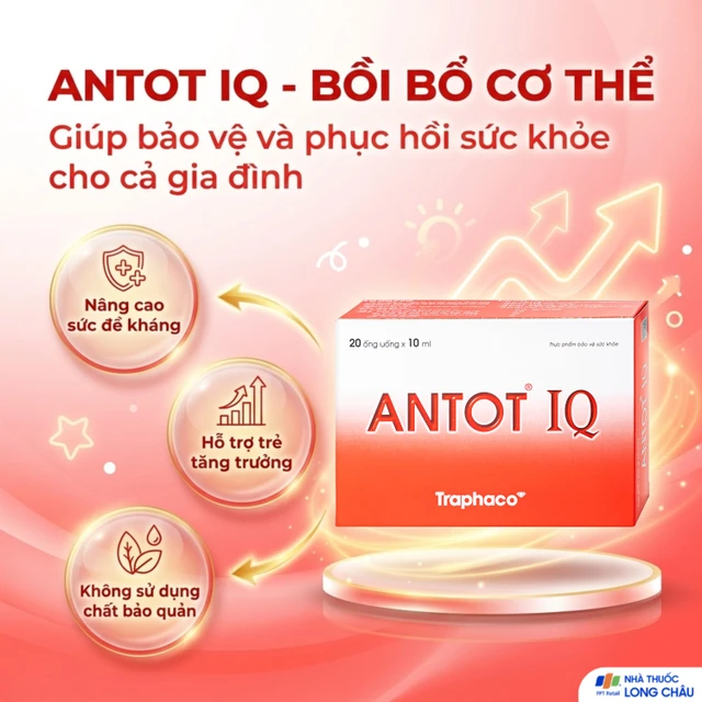 Traphaco - Antot IQ - Pediatric Growth, Brain & Physical Boost Liquid Siro Phát Triển Trí Não Và Thể Chất Cho Trẻ for Kids (20 Ampoules x 10ml.)