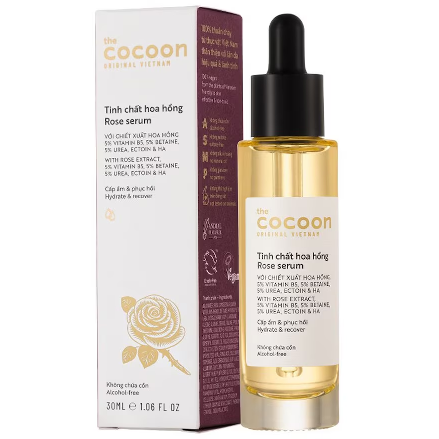 Cocoon Vietnam - Rose Serum (Tinh Chất Hoa Hồng) with Rose Extract & Vitamin B5 30ml.
