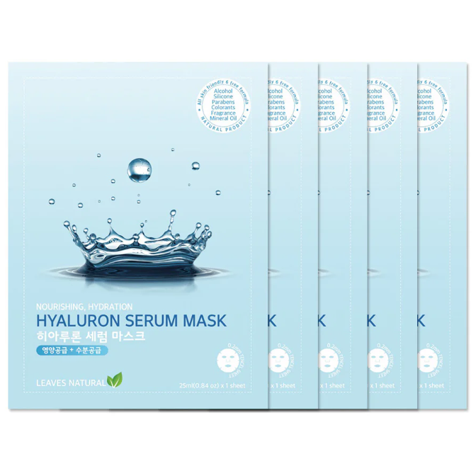 Leaves Natural - Hyaluron Serum Mask 25ml. (Pack of 5)