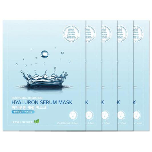 Leaves Natural - Hyaluron Serum Mask 25ml. (Pack of 5)