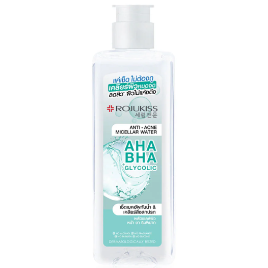 Rojukiss - AHA + BHA Glycolic Anti-Acne Micellar Water 200ml.