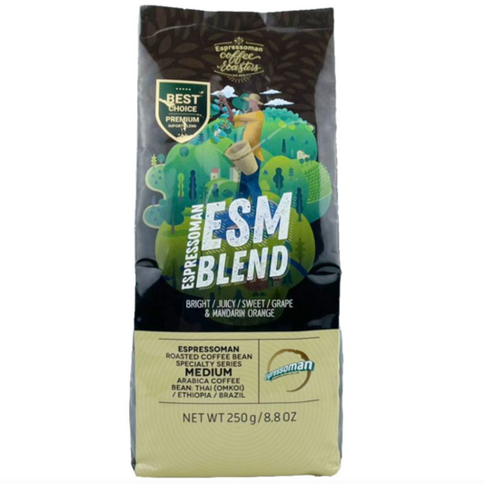 Espressoman - ESM Blend, Medium Arabica Coffee 250g. (Bright /Juicy / Sweet / Grape & Mandarin Orange)