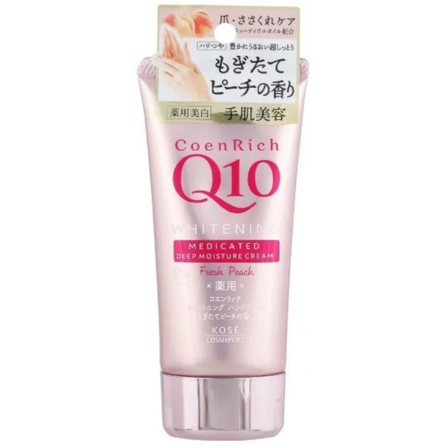 KOSE - CoenRich Q10 - Whitening Fresh Peach Medicated Hand Cream 80g.