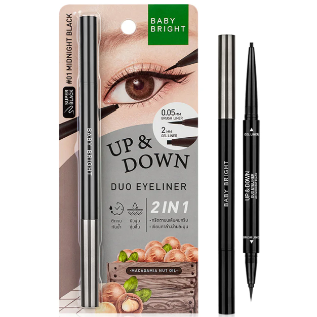 Baby Bright - Up & Down Duo Eyeliner #01 Midnight Black 0.1g.+0.35g.