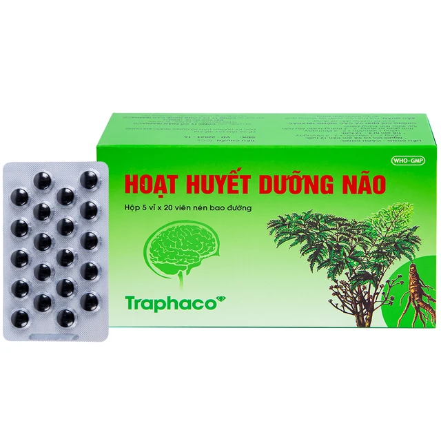 Traphaco - Hoạt Huyết Dưỡng Não - Blood Circulation and Brain Nourishment Supplement Tuần Hoàn Máu & Não Bộ (100 Capsules)