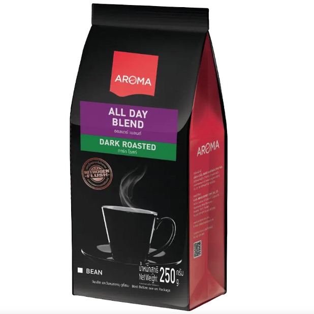 Aroma - All Day Blend Dark Roasted Coffee Beans 250g.