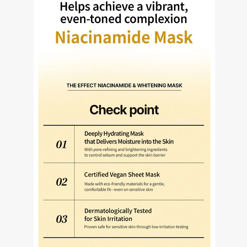 JM Solution - The Effect Niacinamide & Whitening Mask 24ml. (Pack of 3)