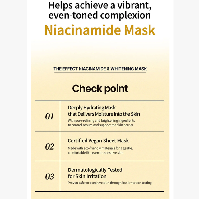 JM Solution - The Effect Niacinamide & Whitening Mask 24ml. (Pack of 3)