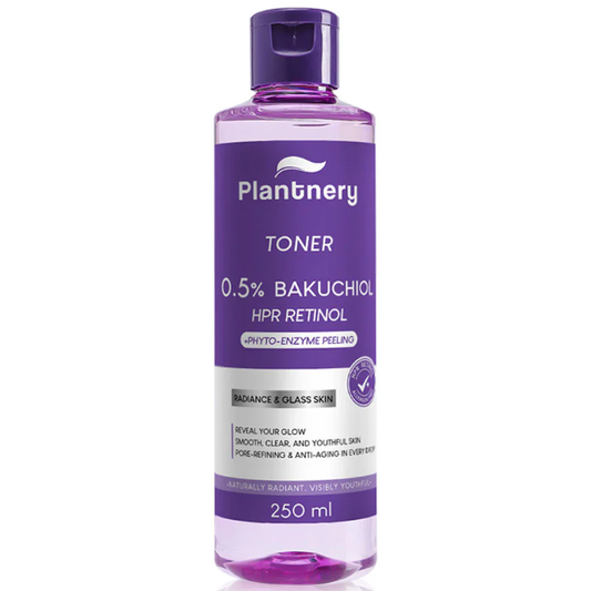 Plantnery - 0.5% Bakuchol HPR Retinol Phyto-Enzyme Peeling Radiance & Glass Skin Toner 250ml.
