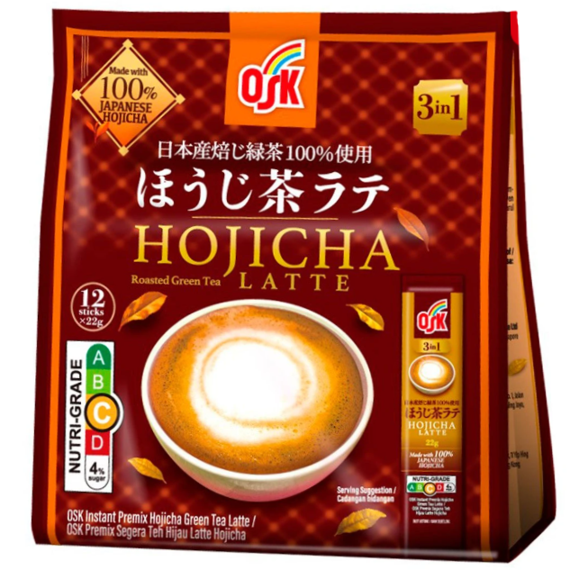 OSK - 3in1 Hojicha Latte Roasted Green Tea 264g. (22g. x 12pcs)