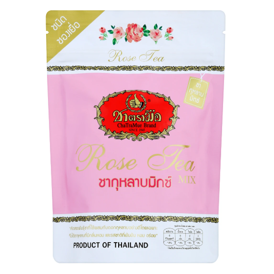 Cha Tra Mue - Oolong Thai Tea Powder Mixed Rose Petals, Bag type 75g. (30 x 2.5g. bags)