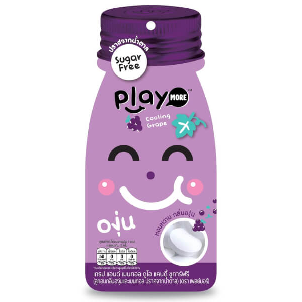Playmore - Grape and Menthol Flavored Candy Sachet 12g. (Pack of 12 Sachets)
