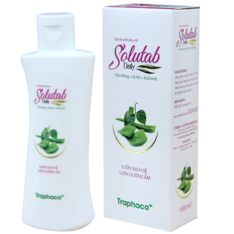 Traphaco - Solutab Daily - Feminine Hygiene Gel for Cleansing and pH Balance Gel Dung Dịch Cân Bằng pH Nhẹ Dịu 100ml.