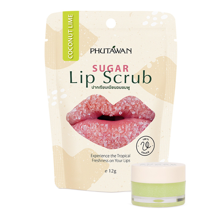 Phutawan - Sugar Lip Scrub, Coconut Lime 12g.