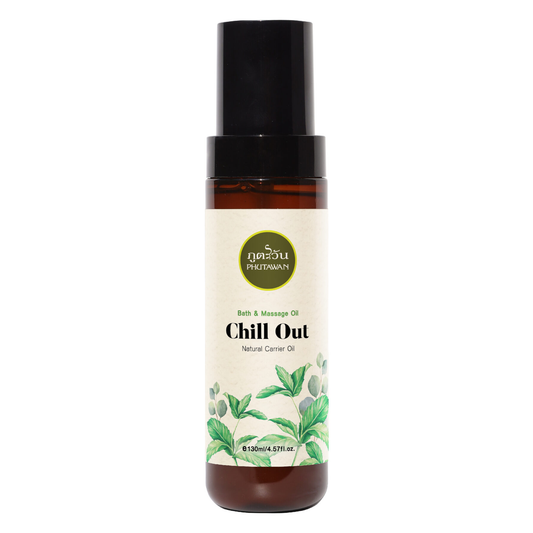 Phutawan - Chill Out, Bath & Massage Oil with Eucalyptus, Peppermint Aroma and other 5 Natural Oils 130ml.