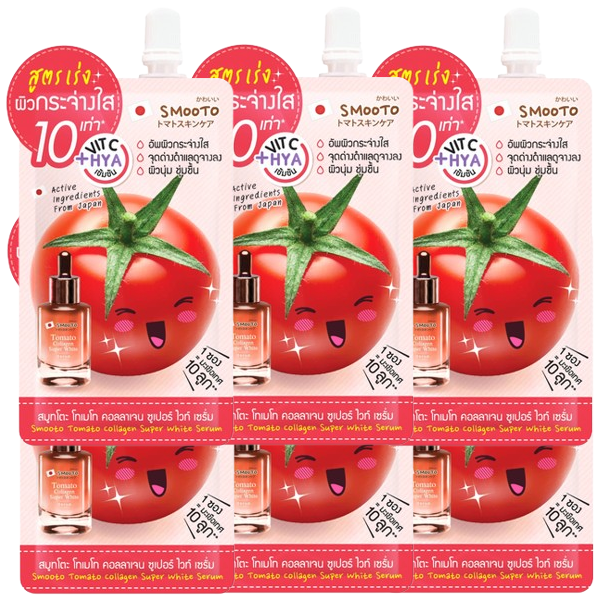 Smooto - Tomato Collagen Super White Serum 8g. (Pack of 6)