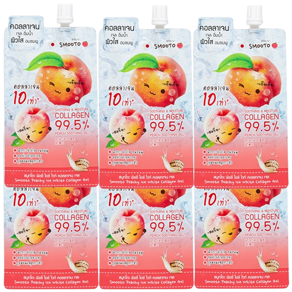 Smooto - Peachy Ice White Collagen Gel 40g. (Pack of 6)