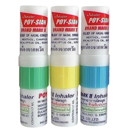 Mix of Thailand Herbal Inhalers - 5x3 of each (Black Inhaler, Siang Pure, Tiger Balm, Poy-Sian, Peppermint Field)