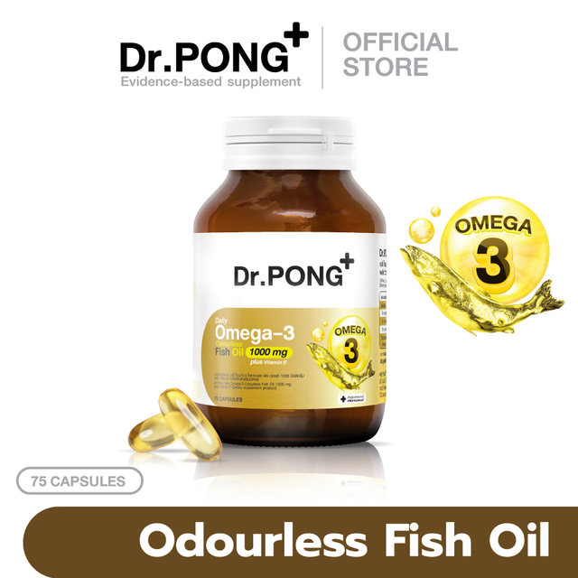 Dr.PONG - Daily Omega-3 Odourless Fish Oil 1000mg Plus Vitamin E (75 capsules)