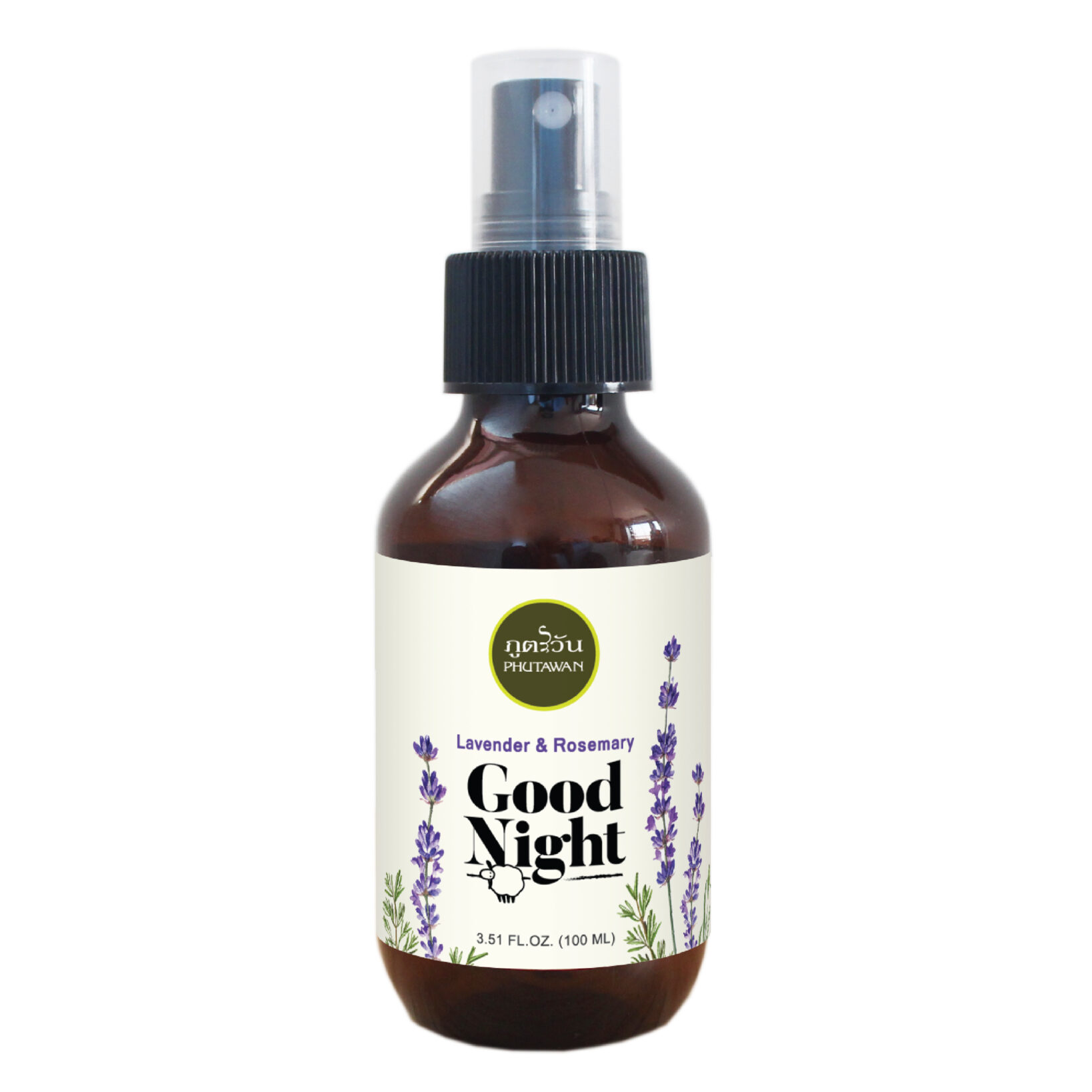 Phutawan - Organic Pillow Spray, Good Night with Lavender and Rosemary 100ml.