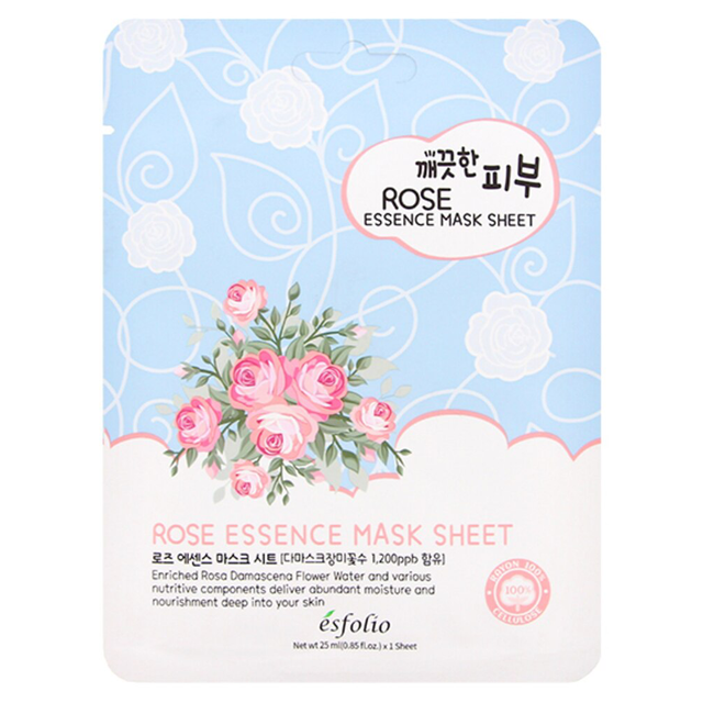 Esfolio - Pure Skin Rose Essence Mask Sheet 25ml. (Pack of 3)