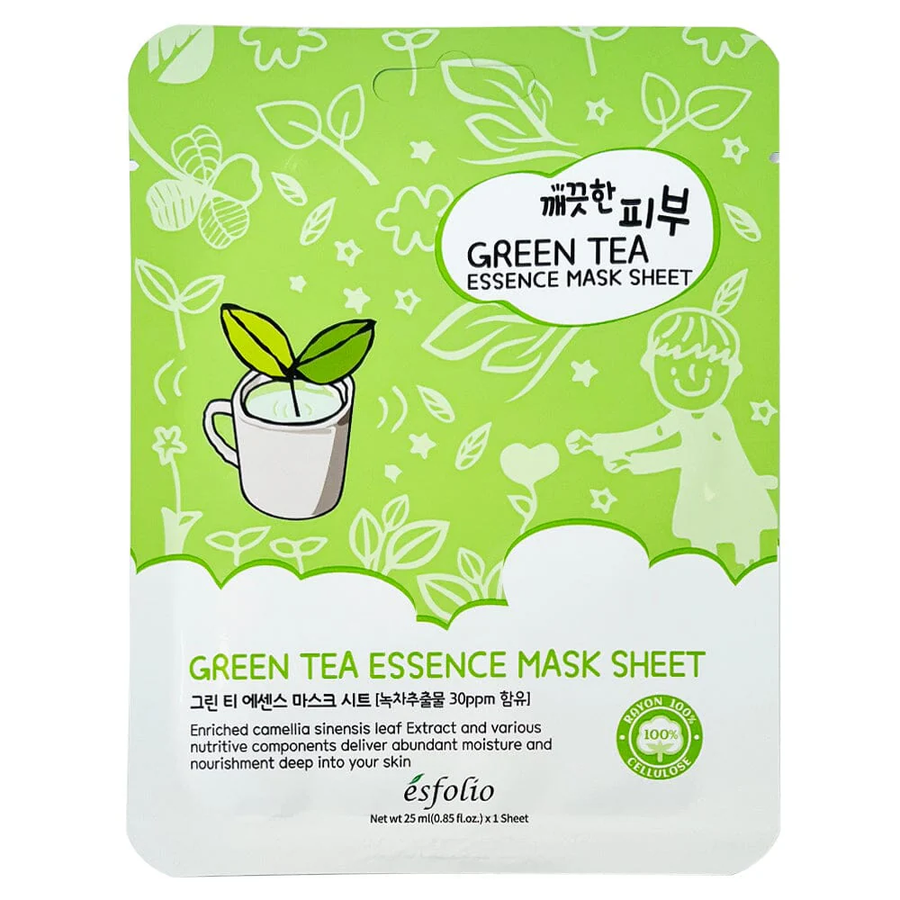 Esfolio - Pure Skin Green Tea Essence Mask Sheet 25ml. (Pack of 3)