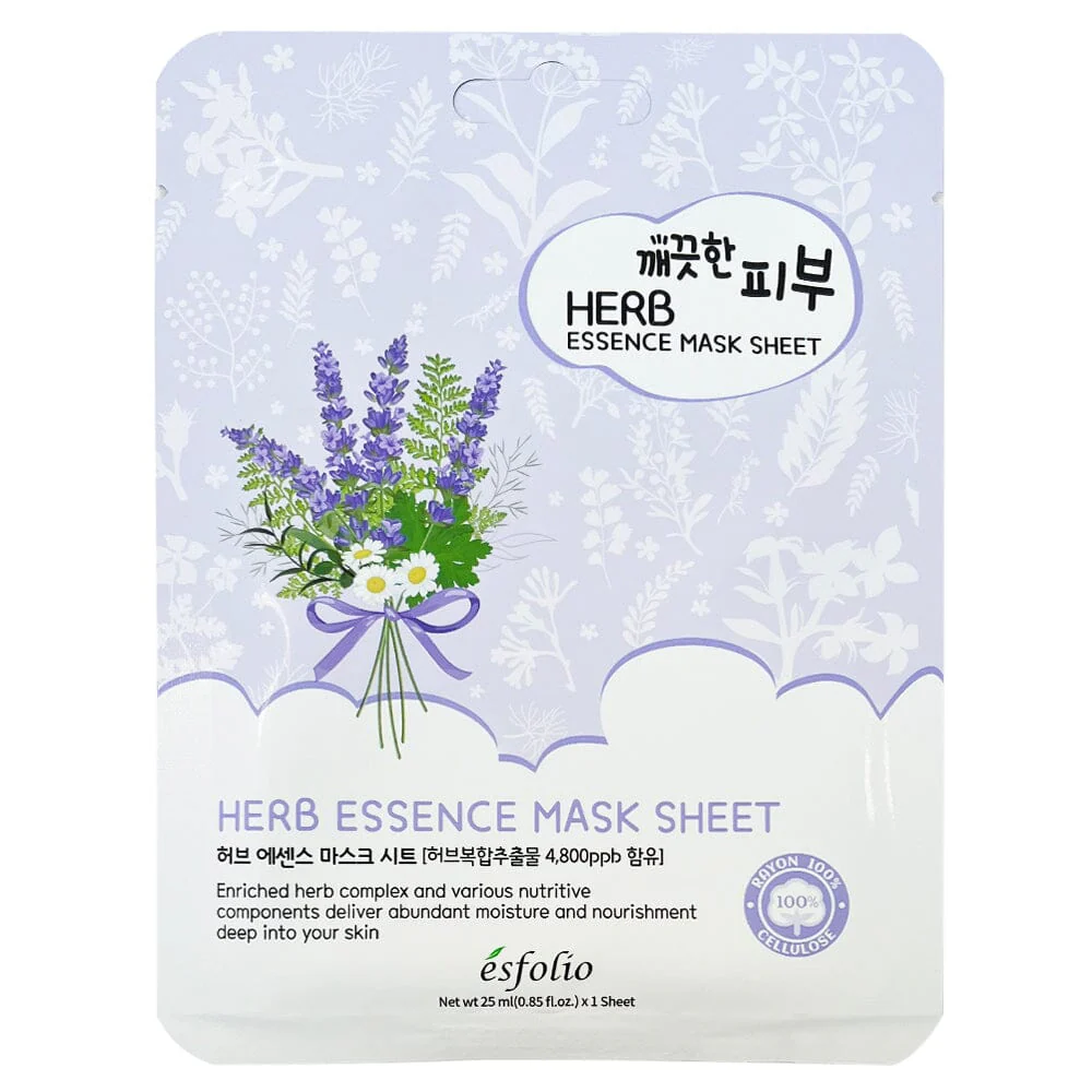 Esfolio - Pure Skin Herb Essence Mask Sheet 25ml. (Pack of 3)