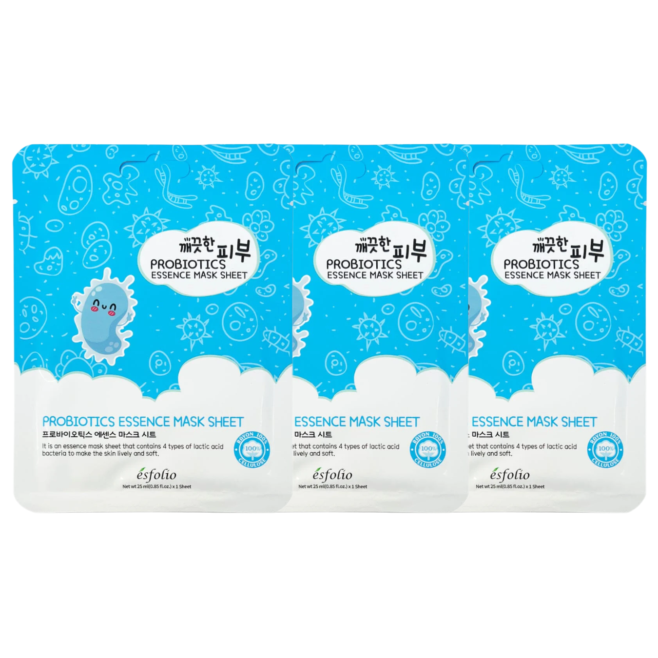 Esfolio - Pure Skin Probiotics Essence Mask Sheet 25ml. (Pack of 3)
